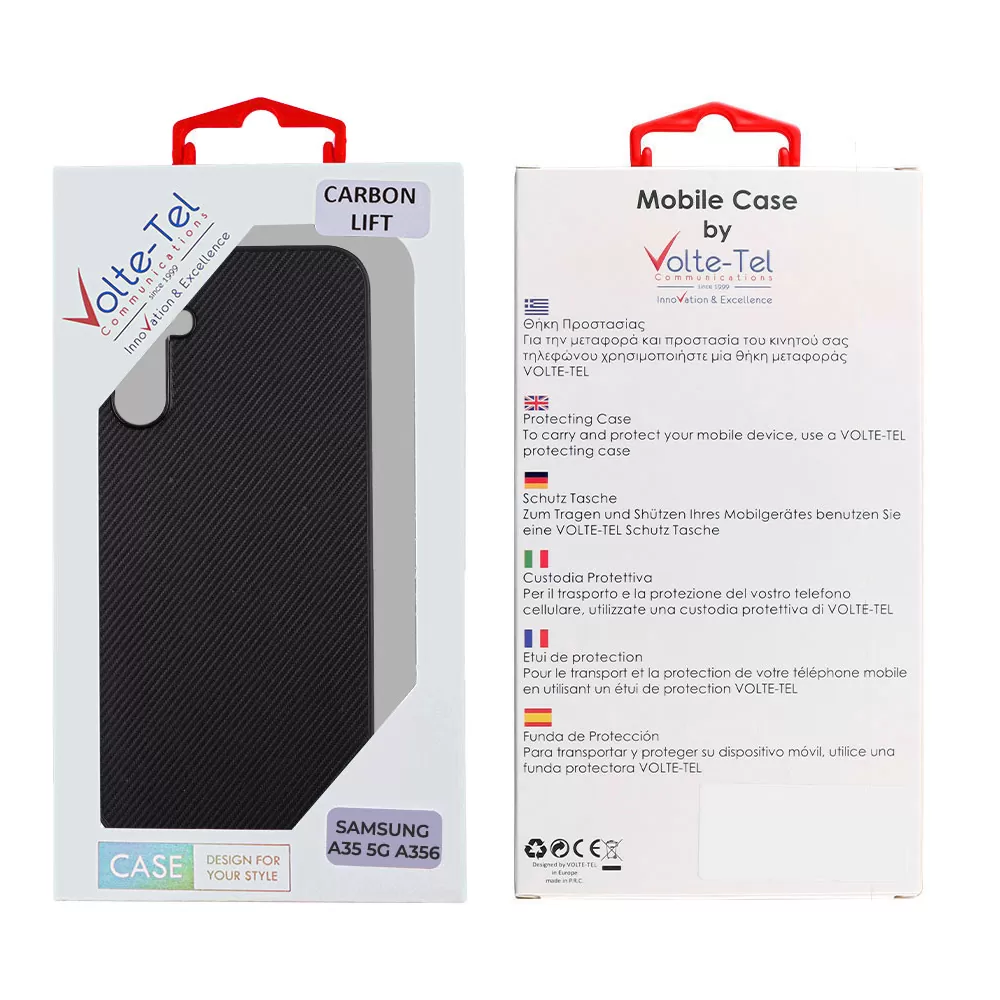 VOLTE-TEL CARBON LIFT ΘΗΚΗ SAMSUNG A35 5G A356 6.6in  CAMERA GUARD BLACK - Image 2