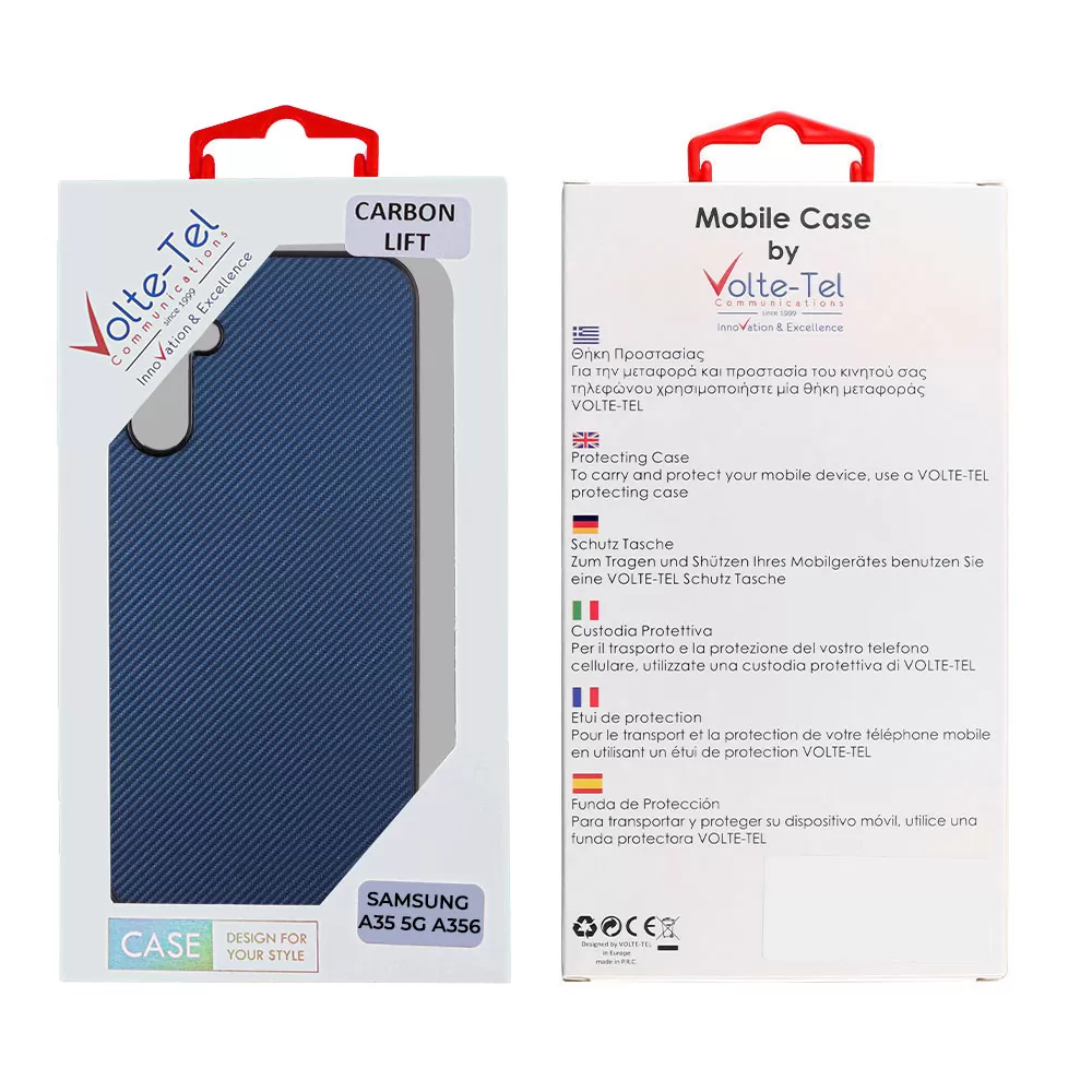VOLTE-TEL CARBON LIFT ΘΗΚΗ SAMSUNG A35 5G A356 6.6in  CAMERA GUARD BLUE - Image 2