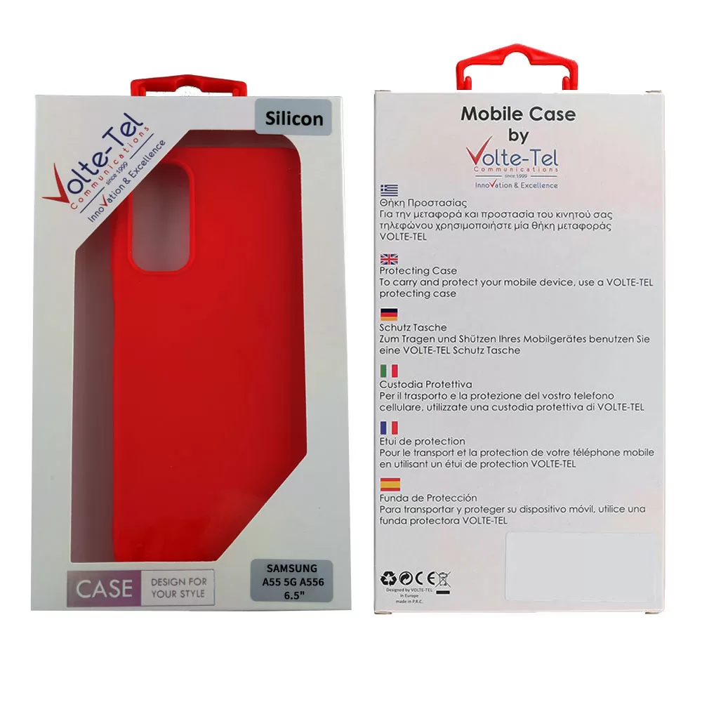 VOLTE-TEL SILICON TPU ΘΗΚΗ SAMSUNG A55 5G A556 6.6in  CAMERA GUARD RED - Image 2