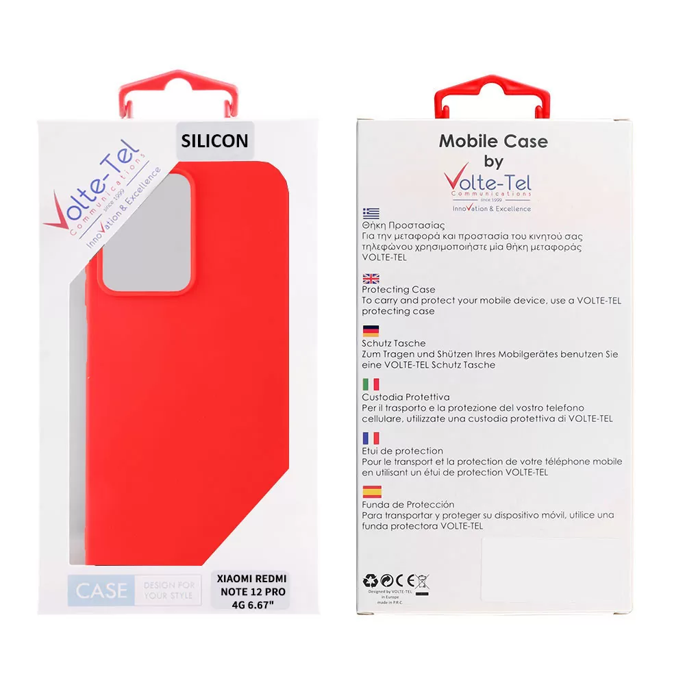 VOLTE-TEL SILICON TPU ΘΗΚΗ XIAOMI REDMI NOTE 12 PRO 4G 6.67in  CAMERA GUARD RED - Image 2