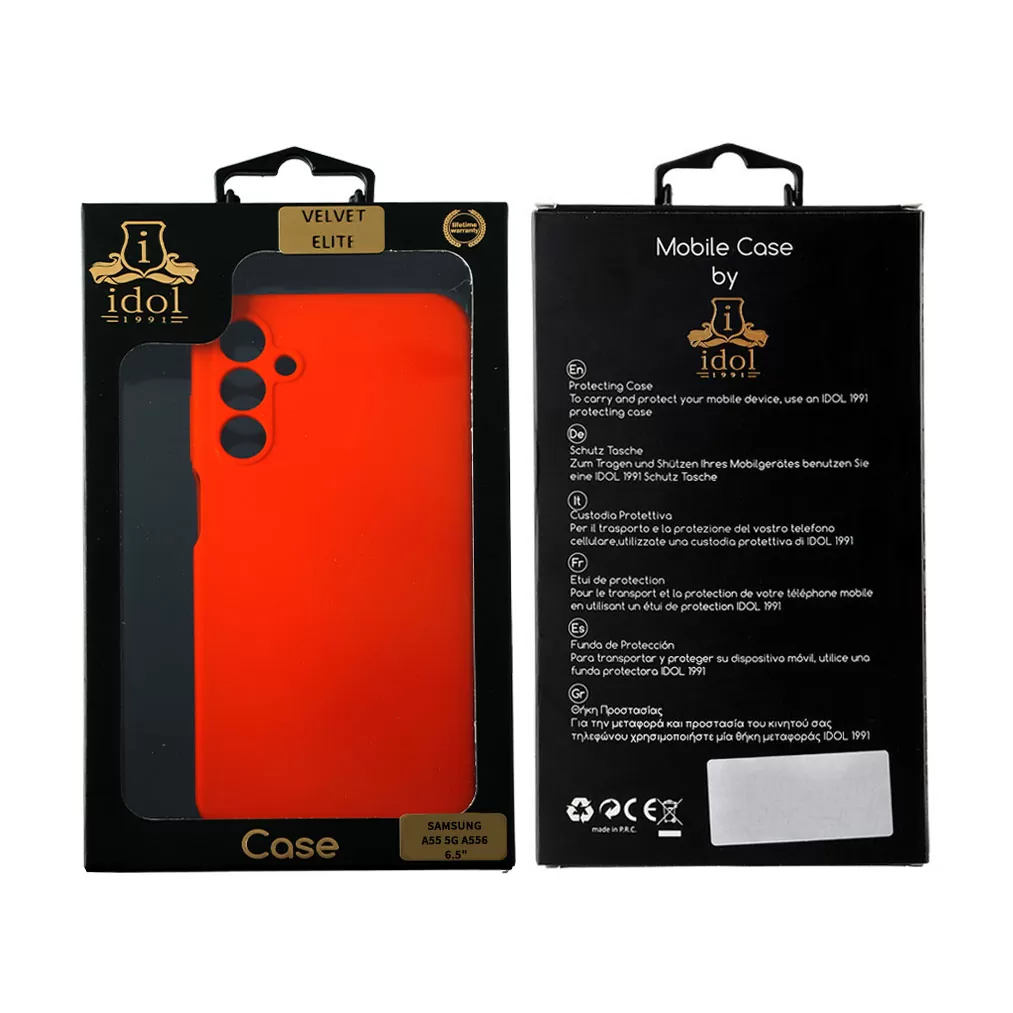 IDOL 1991 VELVET ELITE TPU ΘΗΚΗ SAMSUNG A55 5G A556 6.6in  4 SIDE FULL CAMERA PROTECTION RED - Image 2