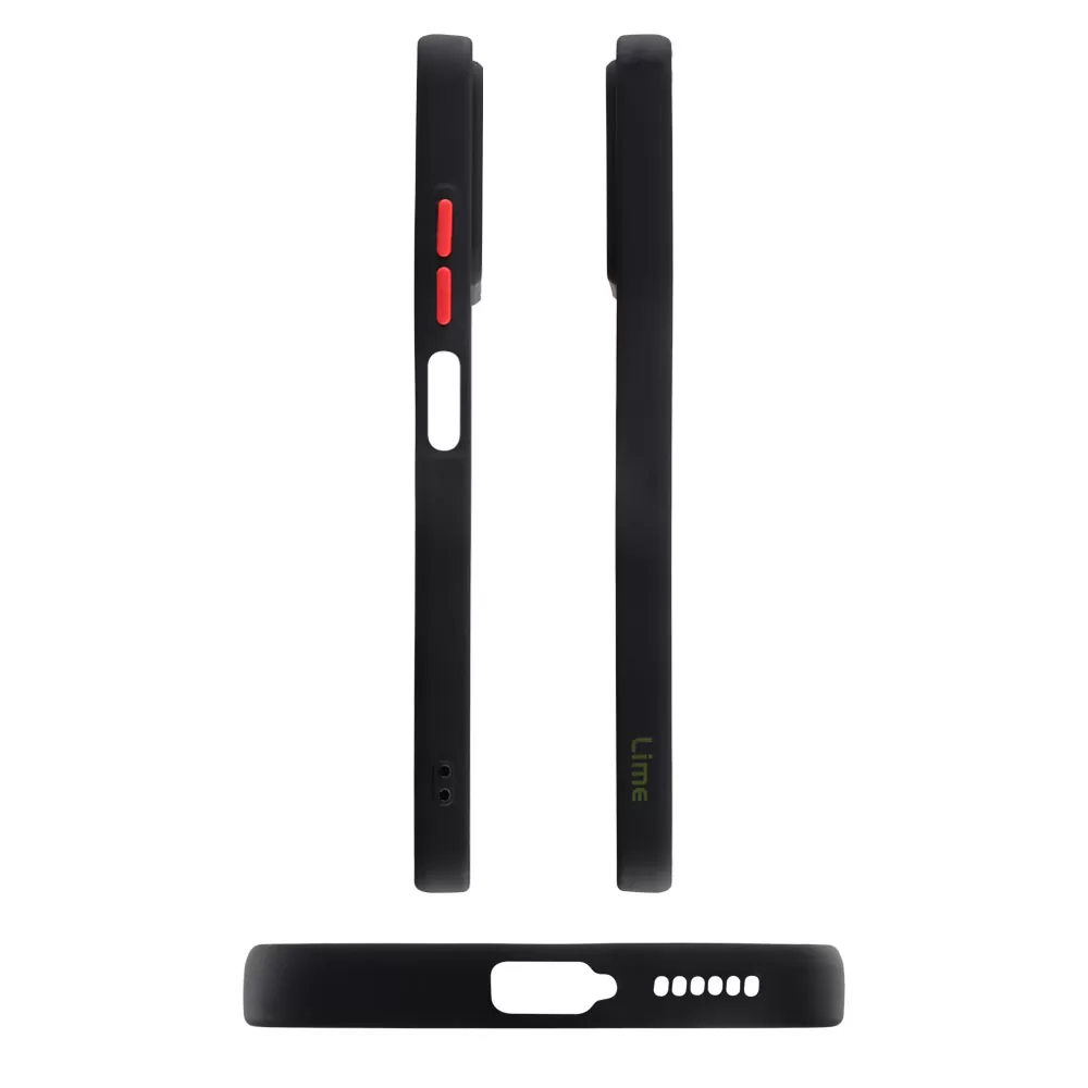 LIME HARDSHELL FUSION ΘΗΚΗ SAMSUNG A55 5G A556 6.6in  FULL CAMERA PROTECTION BLACK WITH RED KEYS - Image 5