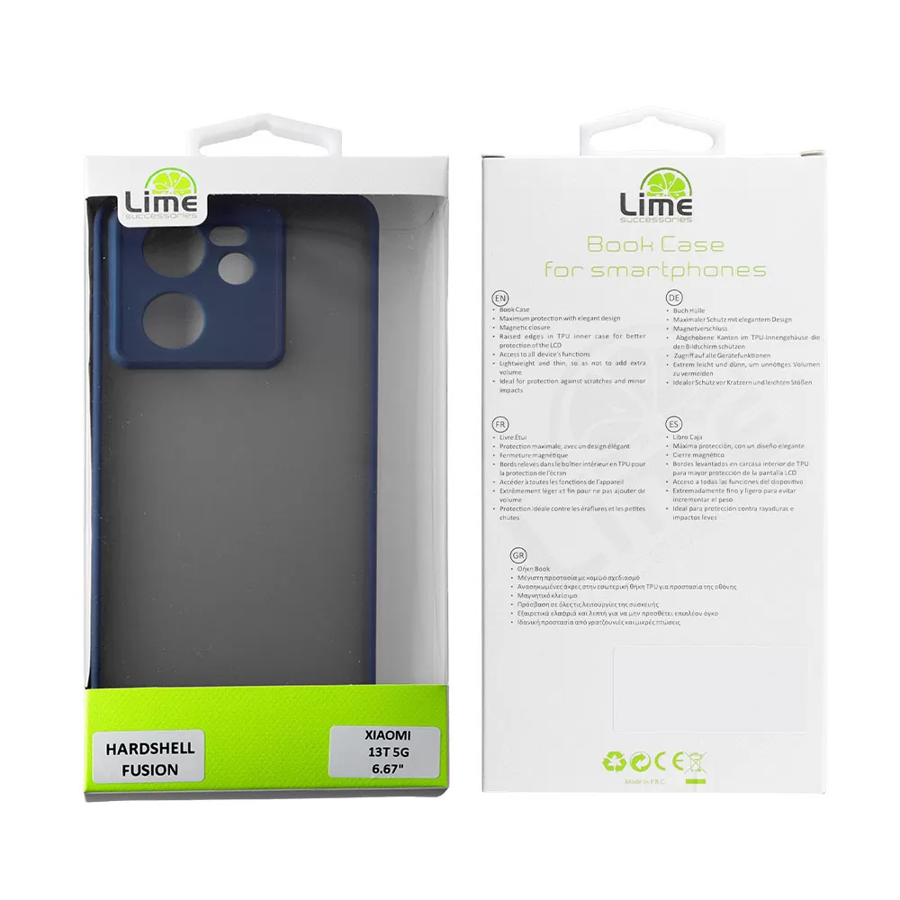 LIME HARDSHELL FUSION ΘΗΚΗ XIAOMI 13T 5G 6.67in  FULL CAMERA PROTECTION BLUE WITH YELLOW KEYS - Image 2