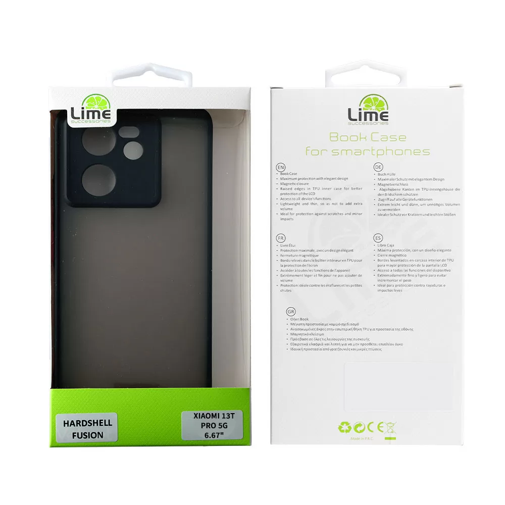 LIME HARDSHELL FUSION ΘΗΚΗ XIAOMI 13T PRO 5G 6.67in  FULL CAMERA PROTECTION BLACK WITH RED KEYS - Image 2