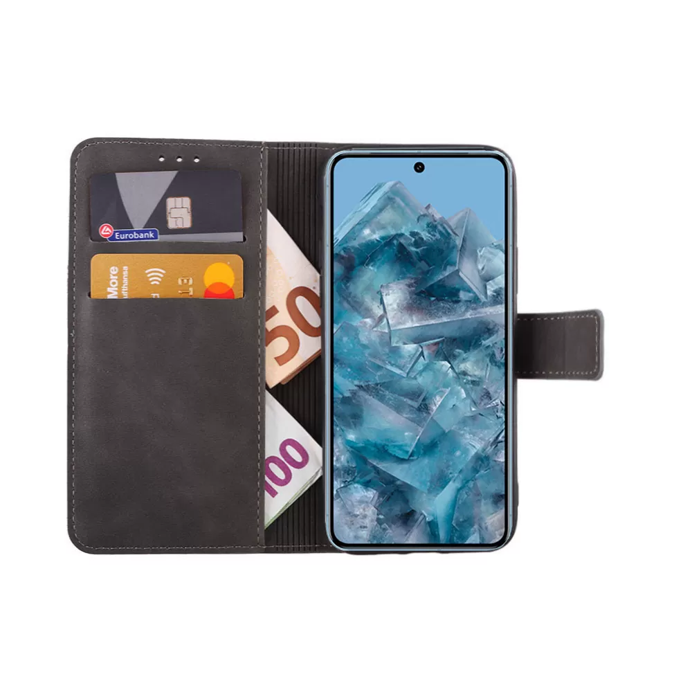 LIME ESSENTIAL ΘΗΚΗ GOOGLE PIXEL 8 PRO 5G 6.7in  MAGNET BOOK STAND CLIP GREY - Image 5