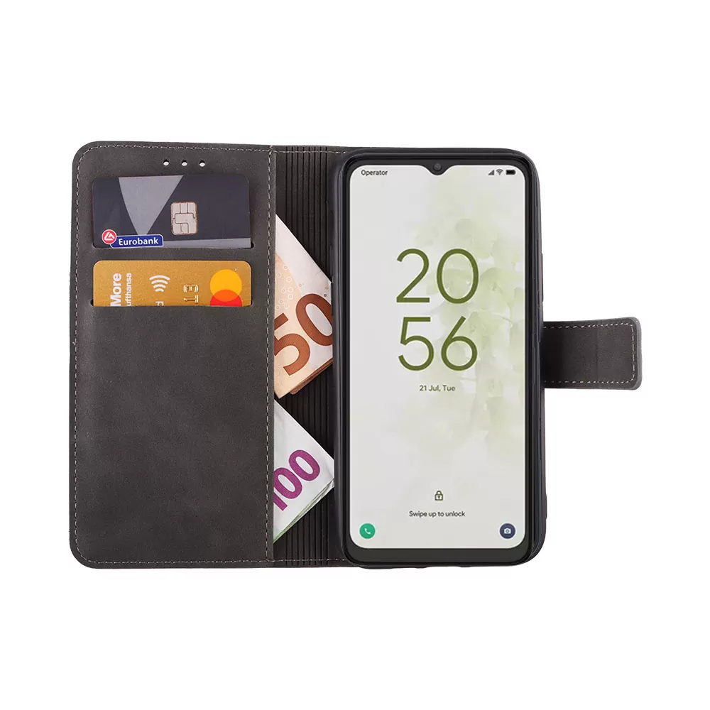 LIME ESSENTIAL ΘΗΚΗ TCL 40 NXTPAPER 5G T771K3 6.6in  MAGNET BOOK STAND CLIP GREY - Image 4