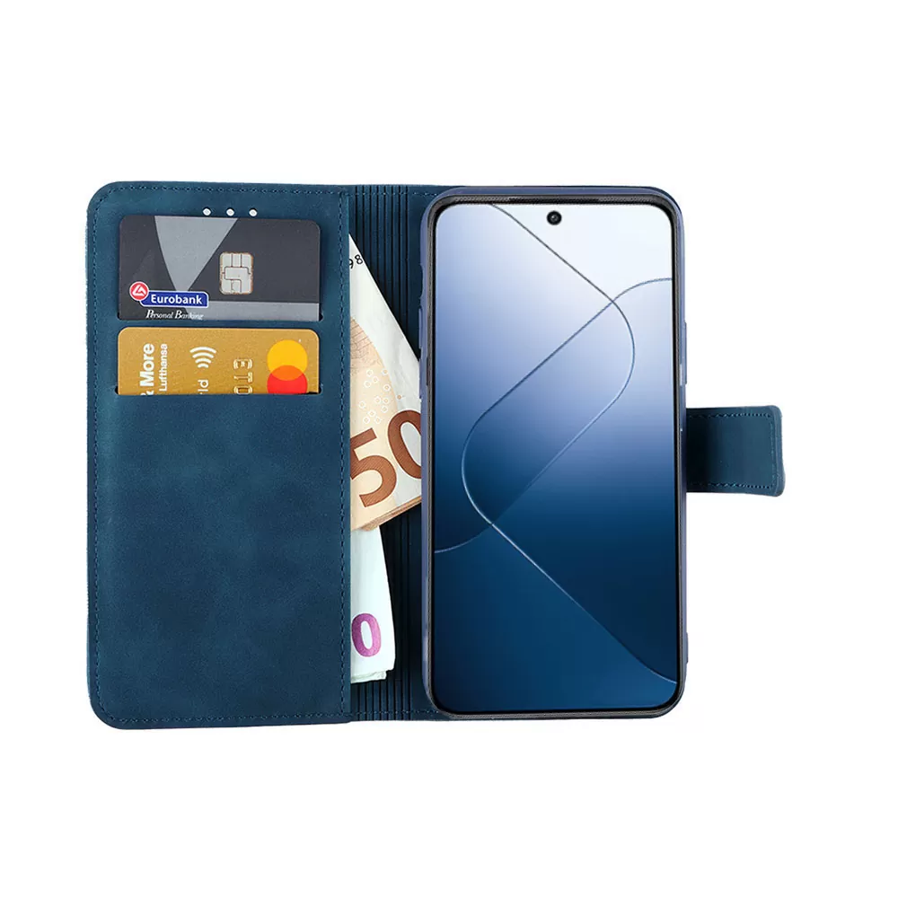 LIME ESSENTIAL ΘΗΚΗ XIAOMI 14 5G 6.36in  MAGNET BOOK STAND CLIP DARK BLUE - Image 5