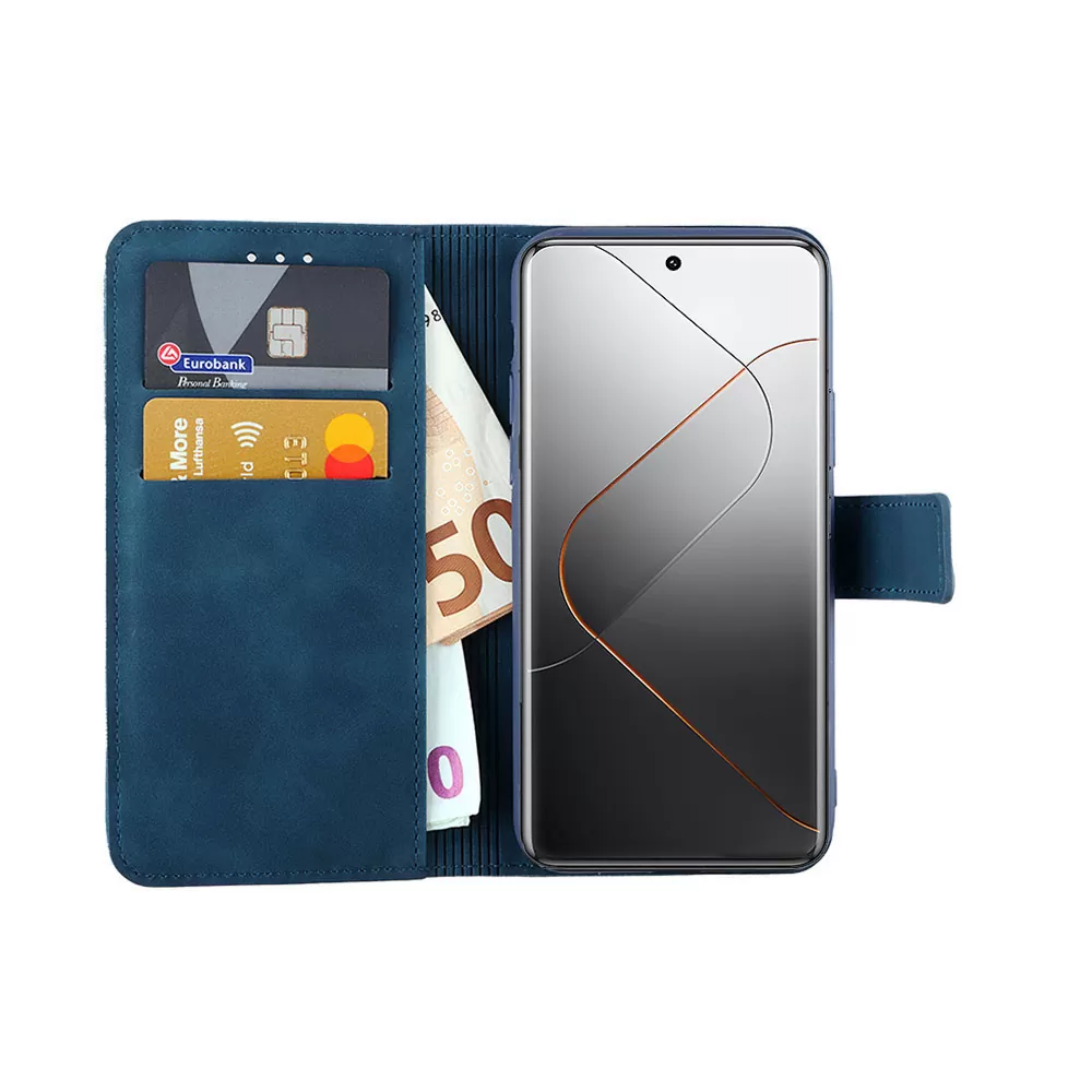 LIME ESSENTIAL ΘΗΚΗ XIAOMI 14 PRO 5G 6.73in  MAGNET BOOK STAND CLIP DARK BLUE - Image 5