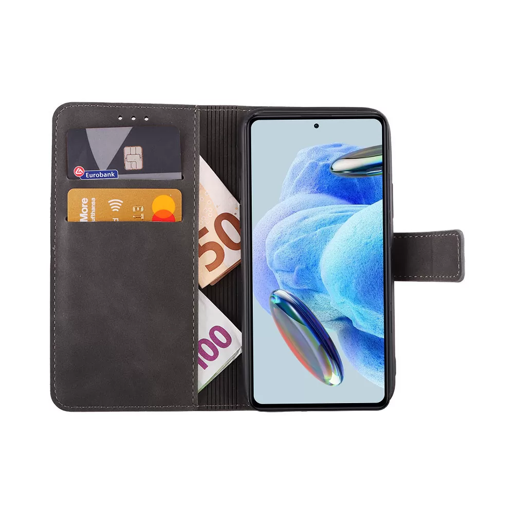 LIME ESSENTIAL ΘΗΚΗ XIAOMI REDMI NOTE 12 PRO 4G 6.67in  MAGNET BOOK STAND CLIP GREY - Image 5
