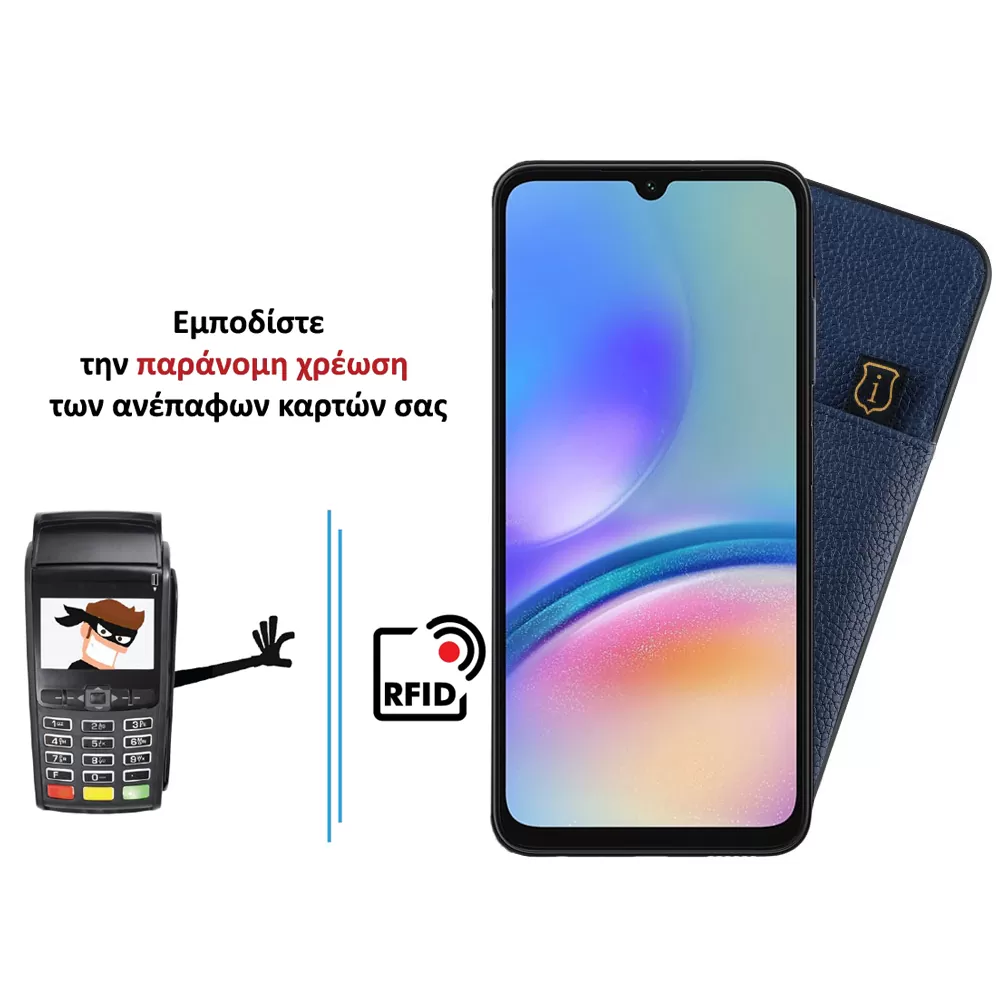 IDOL 1991 ANTI-RFID LEATHER SMART WALLET ΘΗΚΗ SAMSUNG A05s 4G A057/F14 4G E145 6.7in CAMERA GUARD BLUE - Image 4
