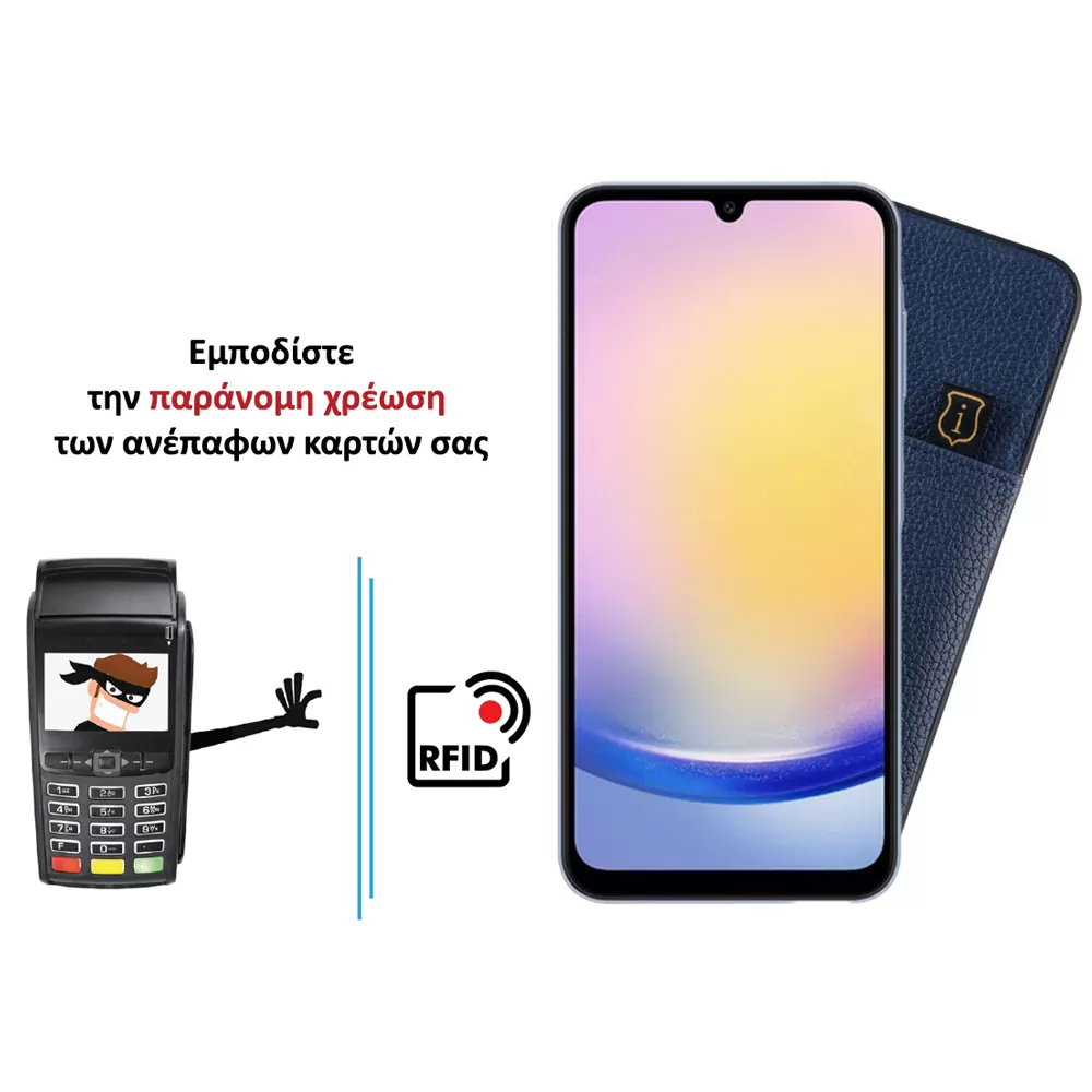 IDOL 1991 ΘΗΚΗ SAMSUNG A35 5G A356 6.6" ANTI-RFID LEATHER SMART WALLET CAMERA GUARD BLUE - Image 4