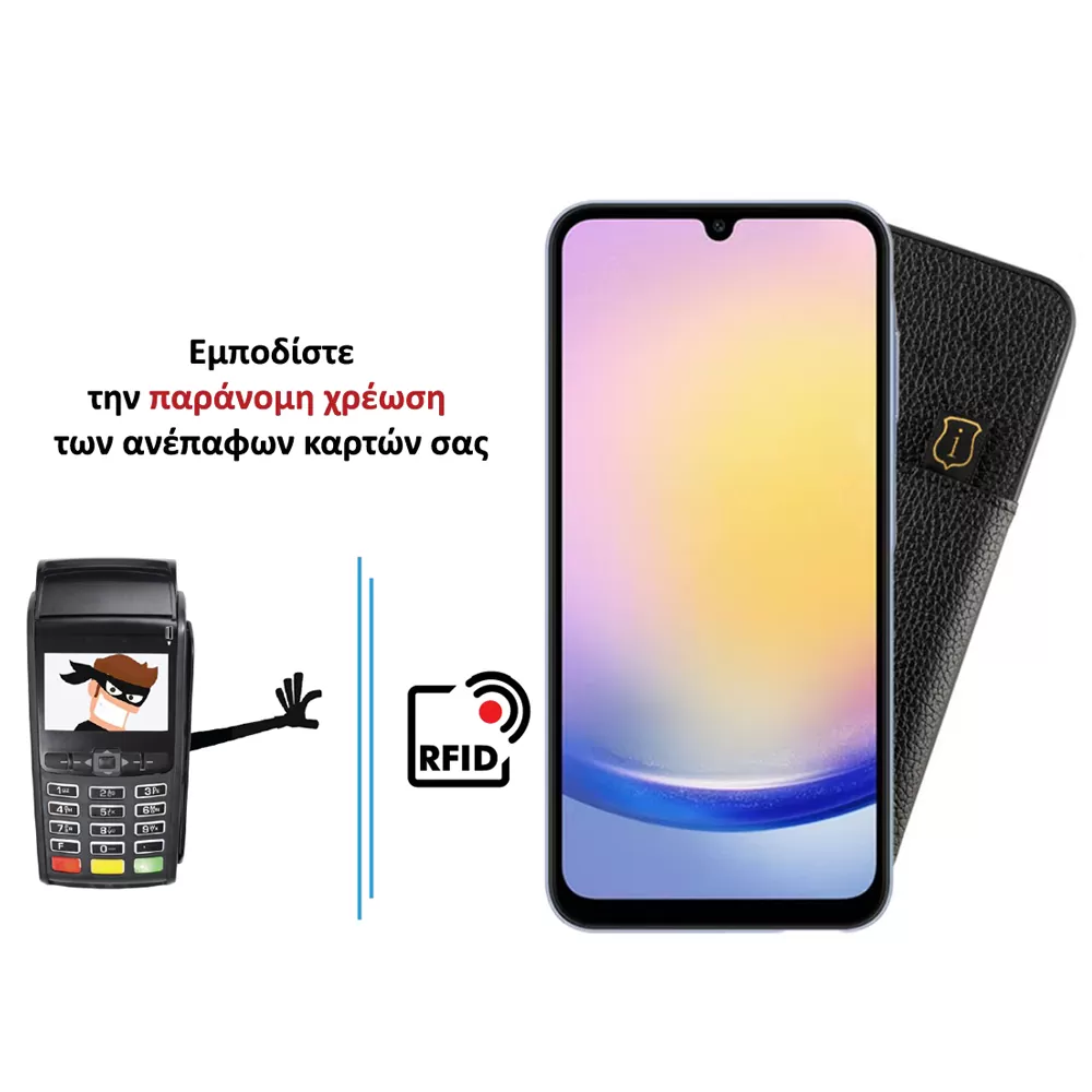 IDOL 1991 ANTI-RFID LEATHER SMART WALLET ΘΗΚΗ SAMSUNG A55 5G A556 6.6in CAMERA GUARD BLACK - Image 4