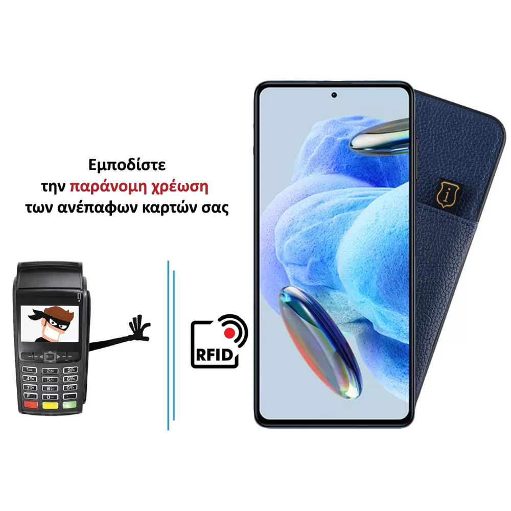 IDOL 1991 ANTI-RFID LEATHER SMART WALLET ΘΗΚΗ SAMSUNG A55 5G A556 6.6in CAMERA GUARD BLUE - Image 4