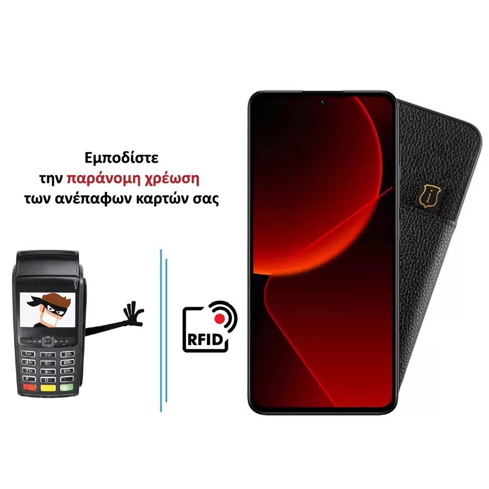 IDOL 1991 ANTI-RFID LEATHER SMART WALLET ΘΗΚΗ XIAOMI 13T 5G 6.67in FULL CAMERA PROTECTION BLACK - Image 4