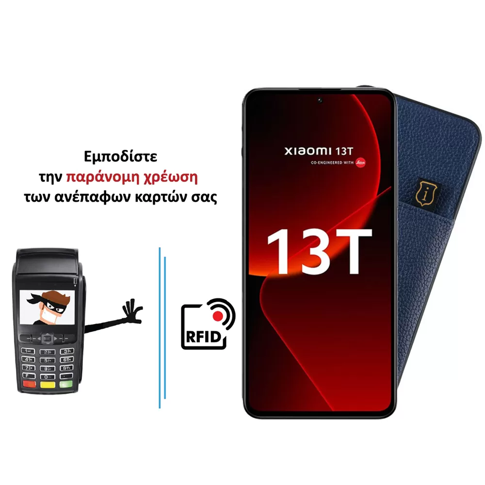 IDOL 1991 ANTI-RFID LEATHER SMART WALLET ΘΗΚΗ XIAOMI 13T 5G 6.67in FULL CAMERA PROTECTION BLUE - Image 4