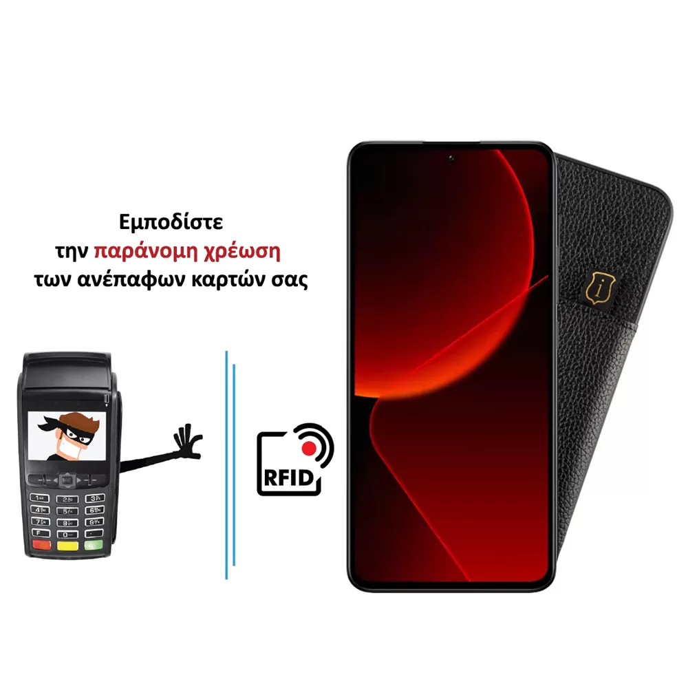 IDOL 1991 ANTI-RFID LEATHER SMART WALLET ΘΗΚΗ XIAOMI 13T PRO 5G 6.67in FULL CAMERA PROTECTION BLACK - Image 4