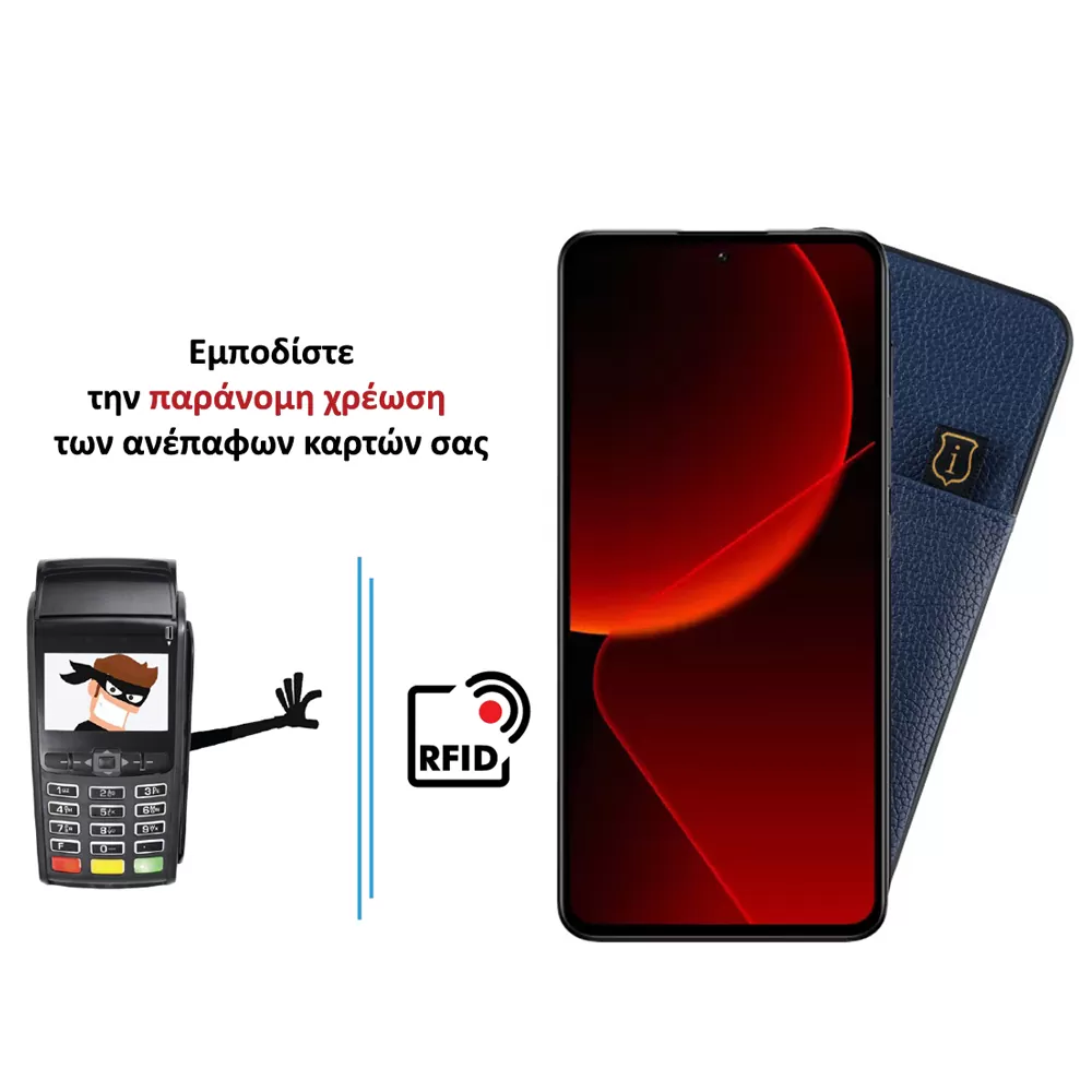 IDOL 1991 ANTI-RFID LEATHER SMART WALLET ΘΗΚΗ XIAOMI 13T PRO 5G 6.67in FULL CAMERA PROTECTION BLUE - Image 4