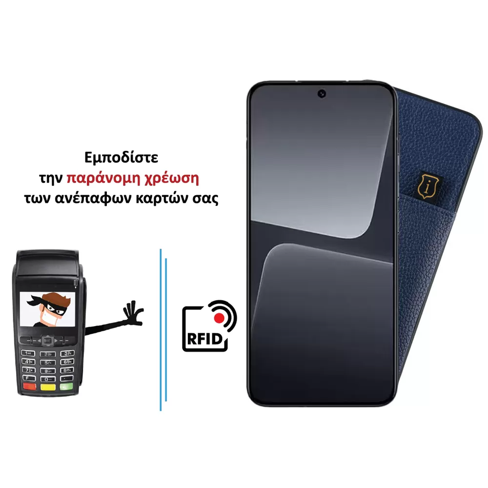 IDOL 1991 ANTI-RFID LEATHER SMART WALLET ΘΗΚΗ XIAOMI 14 5G 6.36in CAMERA GUARD BLUE - Image 4