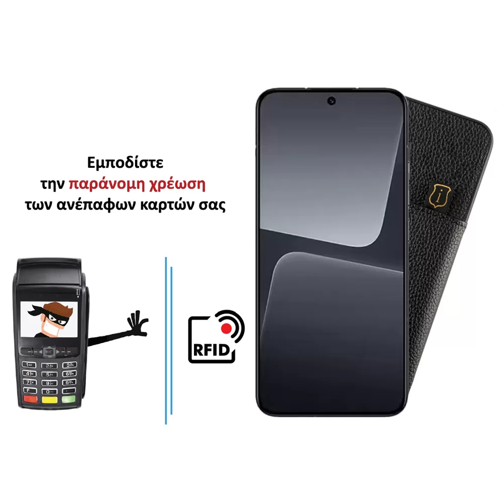 IDOL 1991 ANTI-RFID LEATHER SMART WALLET ΘΗΚΗ XIAOMI 14 PRO 5G 6.36in CAMERA GUARD BLACK - Image 4