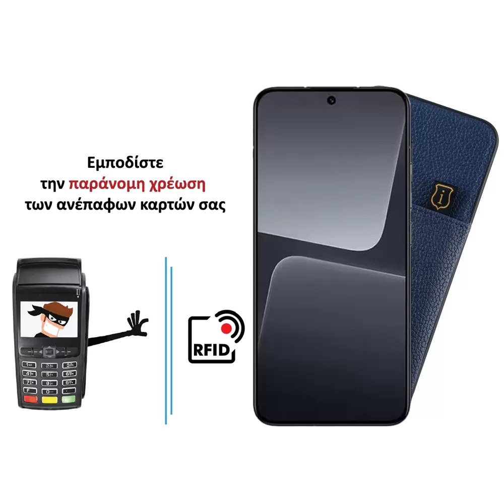 IDOL 1991 ANTI-RFID LEATHER SMART WALLET ΘΗΚΗ XIAOMI 14 PRO 5G 6.36in CAMERA GUARD BLUE - Image 4