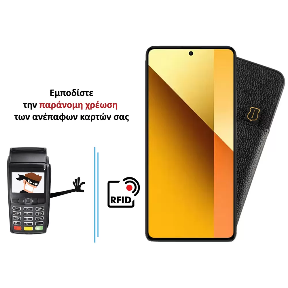 IDOL 1991 ANTI-RFID LEATHER SMART WALLET ΘΗΚΗ XIAOMI REDMI NOTE 13 5G 6.67in CAMERA GUARD BLACK - Image 4