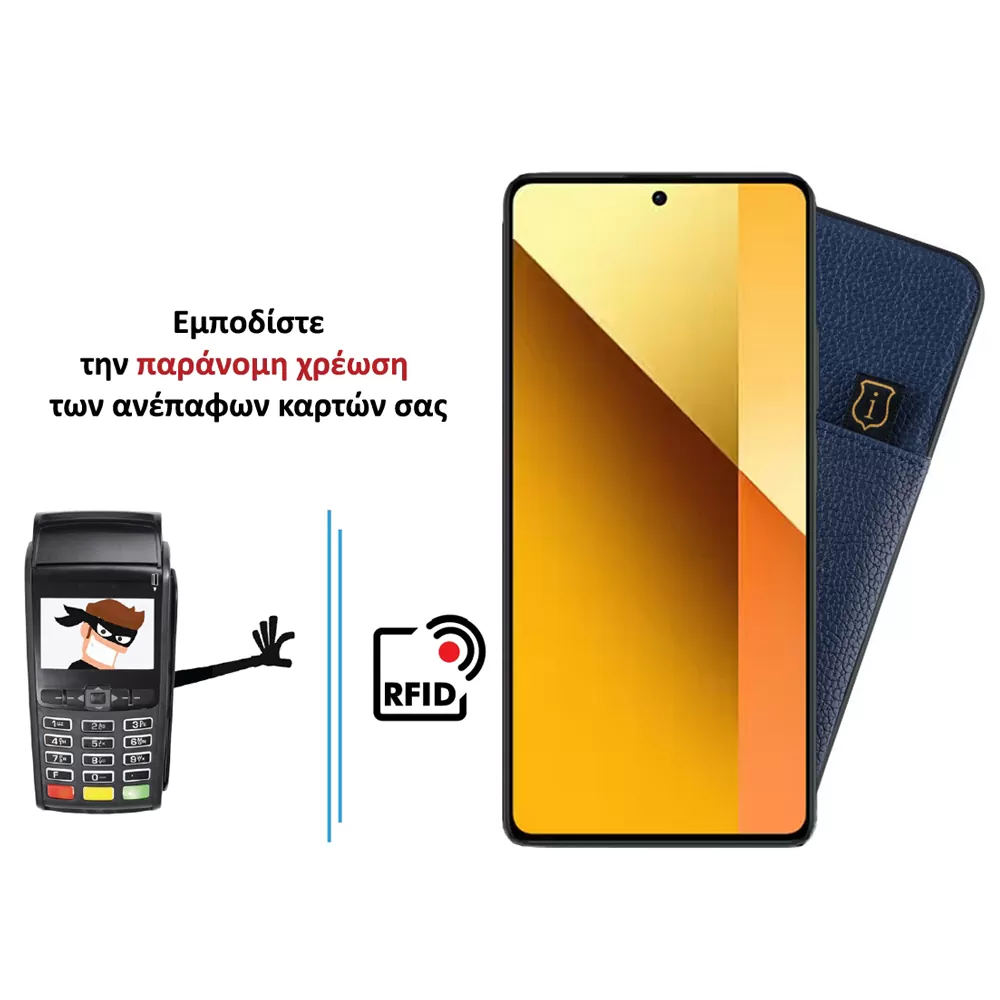 IDOL 1991 ANTI-RFID LEATHER SMART WALLET ΘΗΚΗ XIAOMI REDMI NOTE 13 5G 6.67in FULL CAMERA PROTECTION BLUE - Image 4