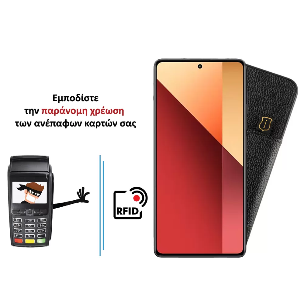 IDOL 1991 ANTI-RFID LEATHER SMART WALLET ΘΗΚΗ XIAOMI REDMI NOTE 13 PRO 5G 6.67in FULL CAMERA PROTECTION BLACK - Image 4