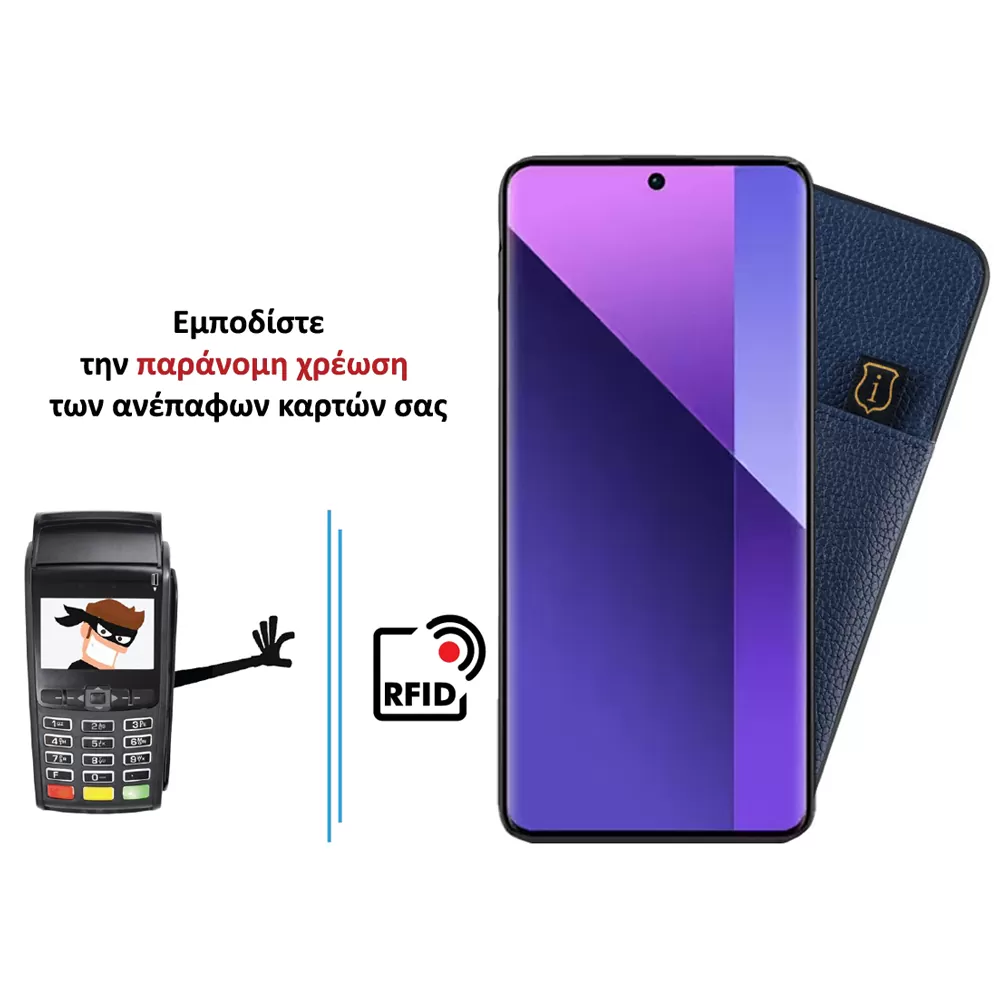 IDOL 1991 ANTI-RFID LEATHER SMART WALLET ΘΗΚΗ XIAOMI REDMI NOTE 13 PRO PLUS 5G 6.67in CAMERA GUARD BLUE - Image 4
