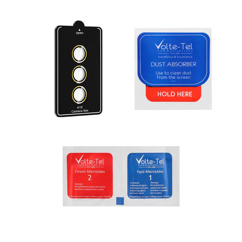 VOLTE-TEL CAMERA GLASS COVER SAMSUNG A15 4G A155/A15 5G A157 6.4in 9H 0.30MM EASY APPLICATION GOLD - Image 3