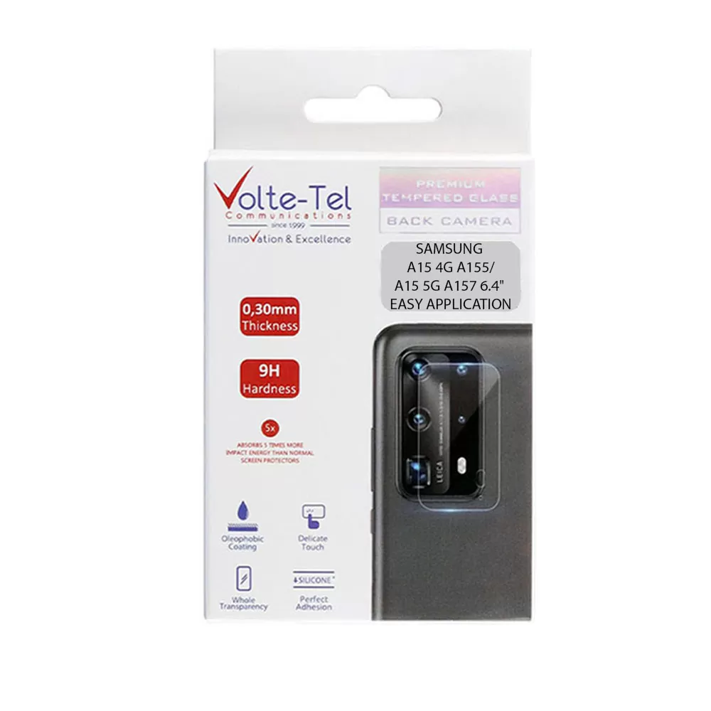 VOLTE-TEL CAMERA GLASS COVER SAMSUNG A15 4G A155/A15 5G A157 6.4in 9H 0.30MM EASY APPLICATION GOLD - Image 2