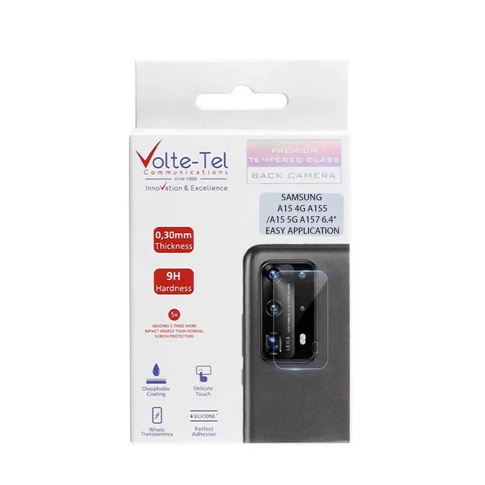 VOLTE-TEL CAMERA GLASS COVER SAMSUNG A15 4G A155/A15 5G A157 6.4in 9H 0.30MM EASY APPLICATION SILVER - Image 2