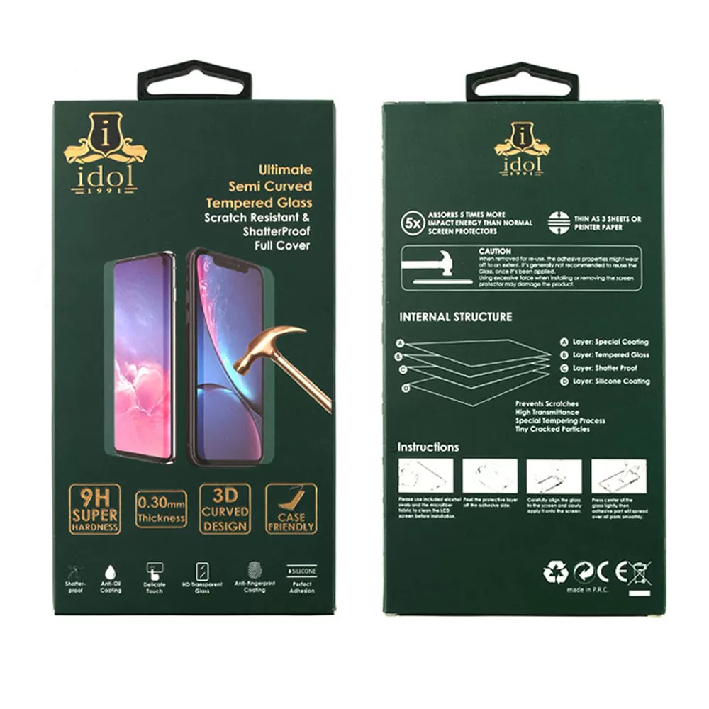 IDOL 1991 GLAMOUR TEMPERED GLASS HONOR 100 5G 6.78in 9H 0.30mm FULL COVER 3D FULL GLUE FINGER UNLOCK BLACK + SQUEEZY CARD - Image 2
