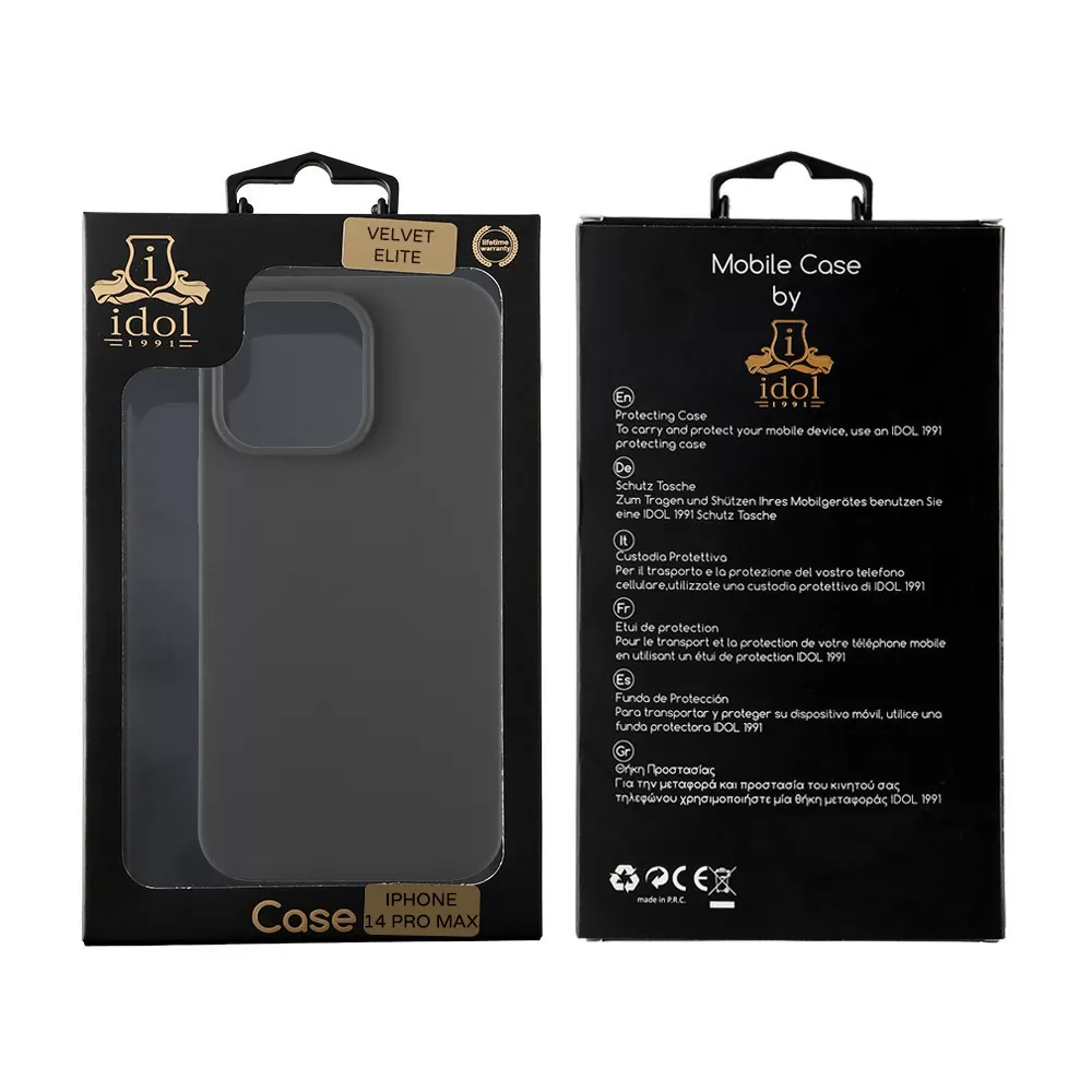 IDOL 1991 VELVET ELITE TPU ΘΗΚΗ IPHONE 14 PRO MAX 6.7in 4 SIDE CAMERA GUARD GRAPHITE - Image 2
