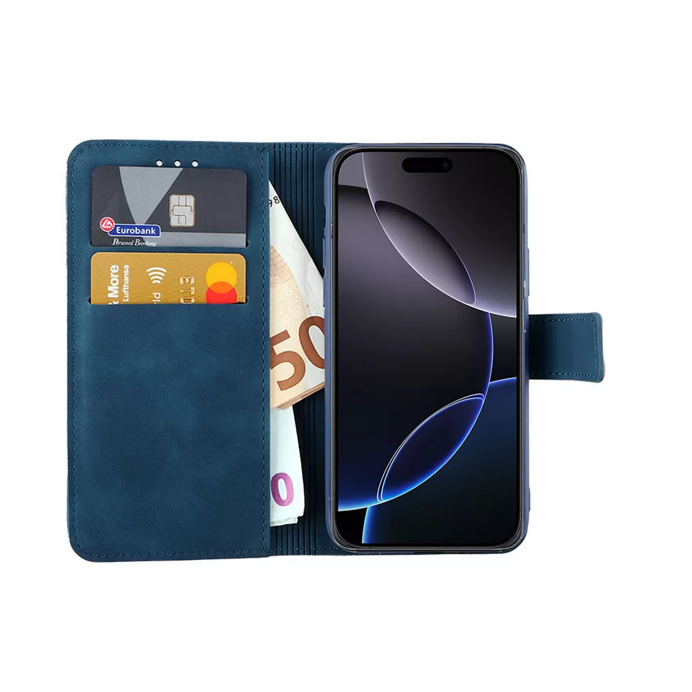 LIME ESSENTIAL ΘΗΚΗ IPHONE 16 PRO MAX 6.9in  MAGNET BOOK STAND CLIP DARK BLUE - Image 5