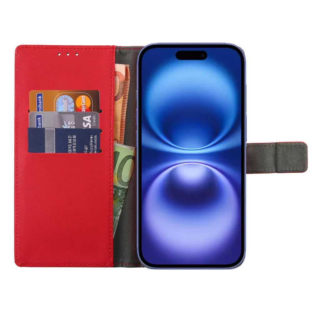 VOLTE-TEL ALLURE ΘΗΚΗ IPHONE 16 6.1in  MAGNET BOOK STAND CLIP RED - Image 6
