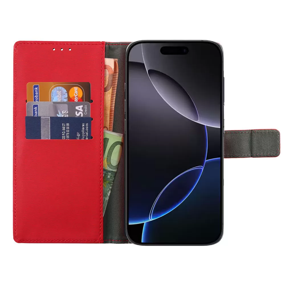VOLTE-TEL ALLURE ΘΗΚΗ IPHONE 16 PRO MAX 6.9in  MAGNET BOOK STAND CLIP RED - Image 6
