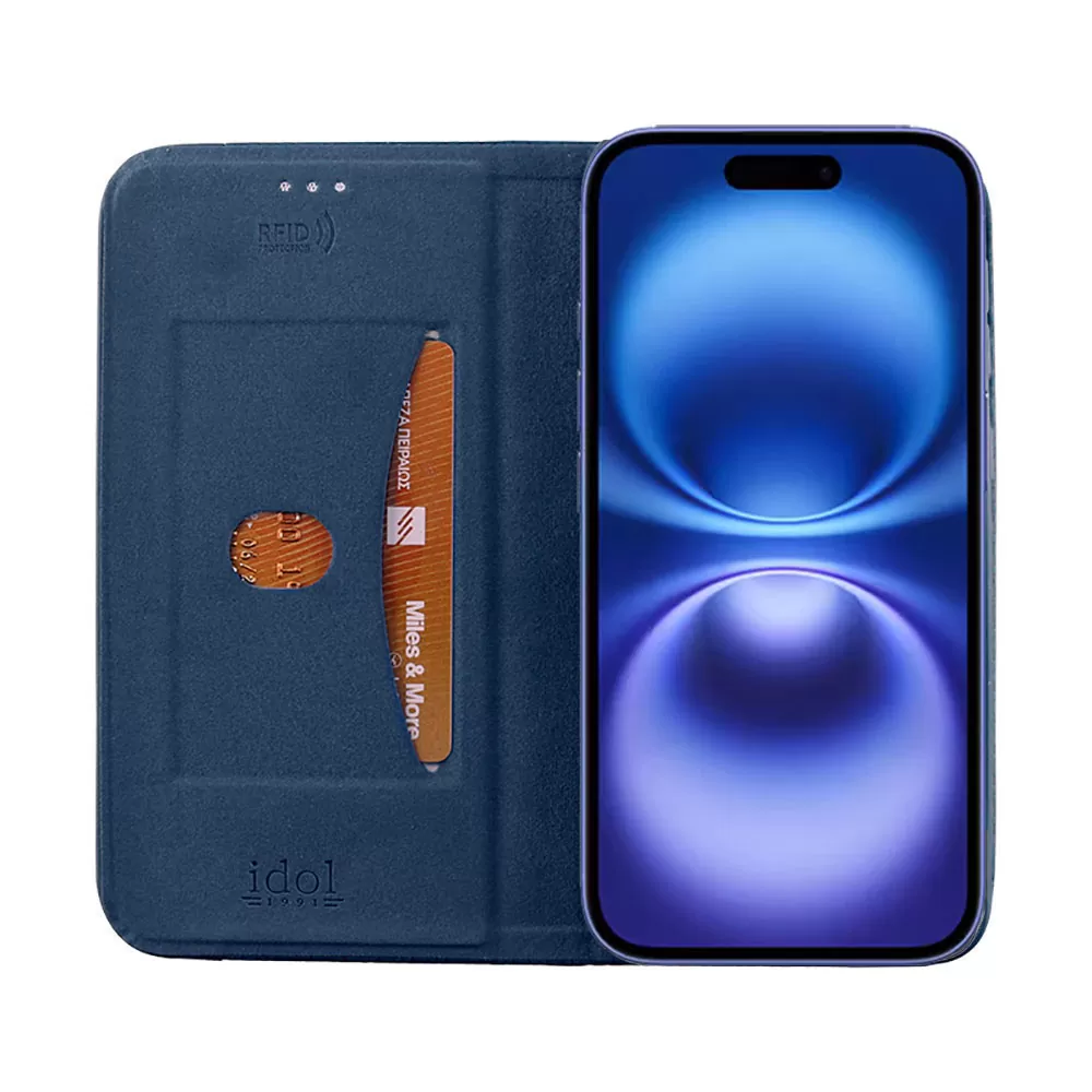 IDOL 1991 ELITE ΘΗΚΗ IPHONE 16 6.1in  ANTI-RFID BOOK STAND BLUE - Image 7
