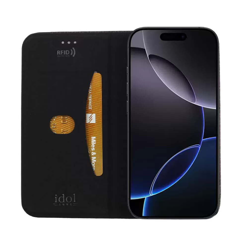 IDOL 1991 ELITE ΘΗΚΗ IPHONE 16 PRO 6.3in  ANTI-RFID BOOK STAND BLACK - Image 7