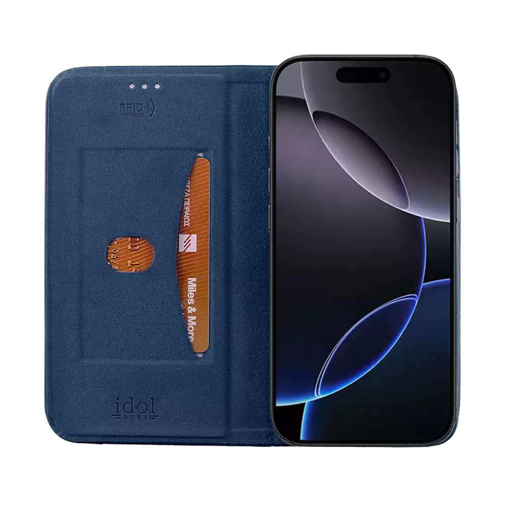 IDOL 1991 ELITE ΘΗΚΗ IPHONE 16 PRO MAX 6.9in  ANTI-RFID BOOK STAND BLUE - Image 7