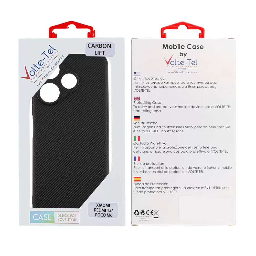 VOLTE-TEL CARBON LIFT ΘΗΚΗ XIAOMI REDMI 13/POCO M6 4G 6,79in  FULL CAMERA PROTECTION BLACK - Image 2