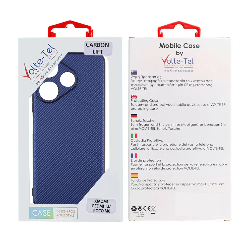 VOLTE-TEL CARBON LIFT ΘΗΚΗ XIAOMI REDMI 13/ POCO M6 4G 6,79in  FULL CAMERA PROTECTION BLUE - Image 2
