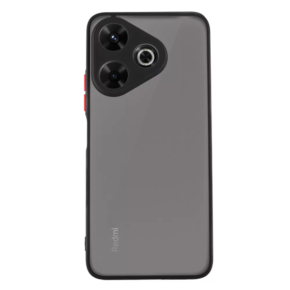 LIME HARDSHELL FUSION ΘΗΚΗ XIAOMI REDMI 13/ POCO M6 4G 6,79in  FULL CAMERA PROTECTION BLACK WITH RED KEYS - Image 6