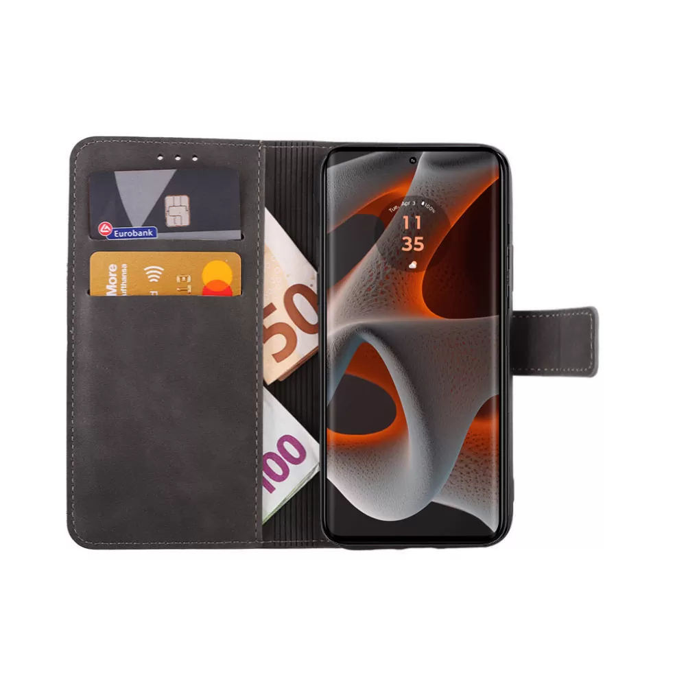 LIME ESSENTIAL ΘΗΚΗ MOTOROLA MOTO EDGE 50 PRO XT2403-2 6.7in  MAGNET BOOK STAND CLIP GREY - Image 5