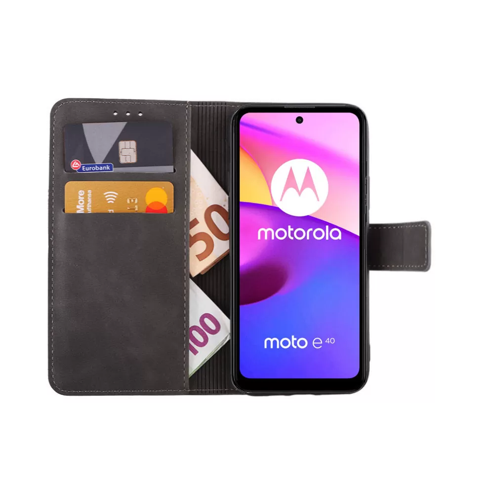 LIME ESSENTIAL ΘΗΚΗ MOTOROLA MOTO E40 XT2159-9 6.5in  MAGNET BOOK STAND CLIP GREY - Image 5