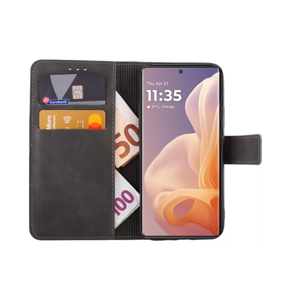 LIME ESSENTIAL ΘΗΚΗ MOTOROLA MOTO G85 5G XT2427-2 6.67in  MAGNET BOOK STAND CLIP GREY - Image 5