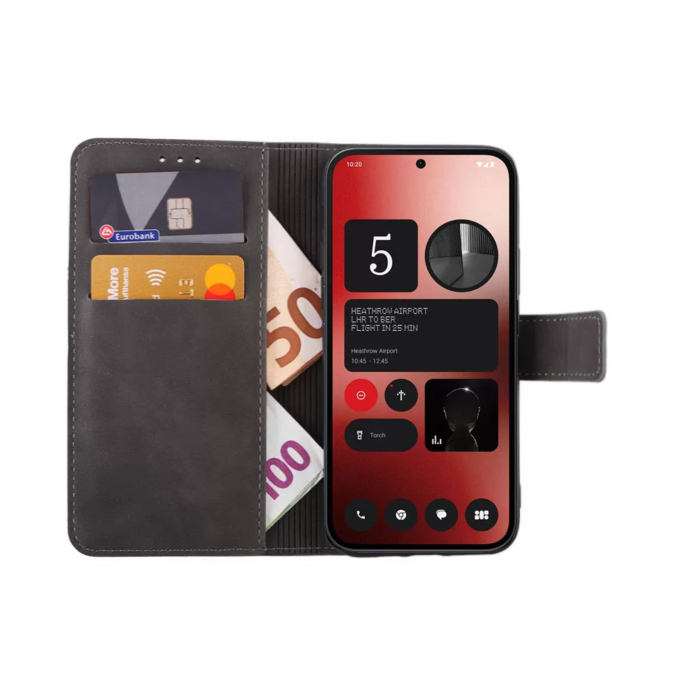 LIME ESSENTIAL ΘΗΚΗ NOTHING PHONE 2a 5G 6.7in  MAGNET BOOK STAND CLIP GREY - Image 5