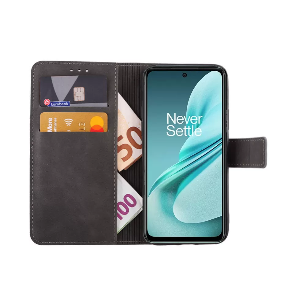LIME ESSENTIAL ΘΗΚΗ ONEPLUS NORD N30 SE 5G 6.67in  MAGNET BOOK STAND CLIP GREY - Image 5
