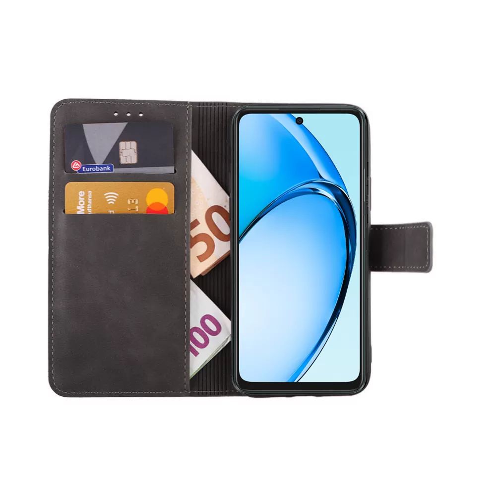 LIME ESSENTIAL ΘΗΚΗ OPPO A60 4G 6.67in  MAGNET BOOK STAND CLIP GREY - Image 5