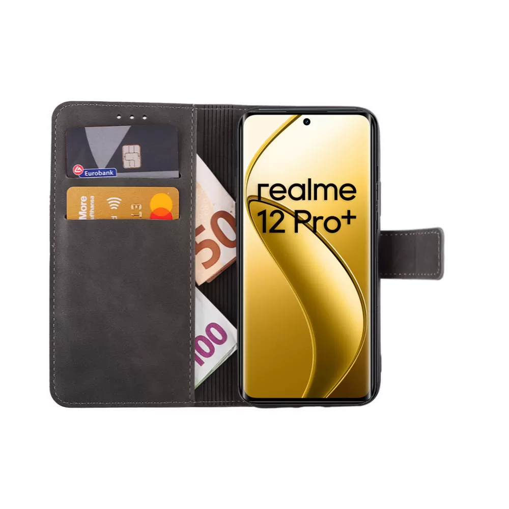 LIME ESSENTIAL ΘΗΚΗ REALME 12 PRO 5G/REALME 12 PRO PLUS 5G 6.7in  MAGNET BOOK STAND CLIP GREY - Image 5