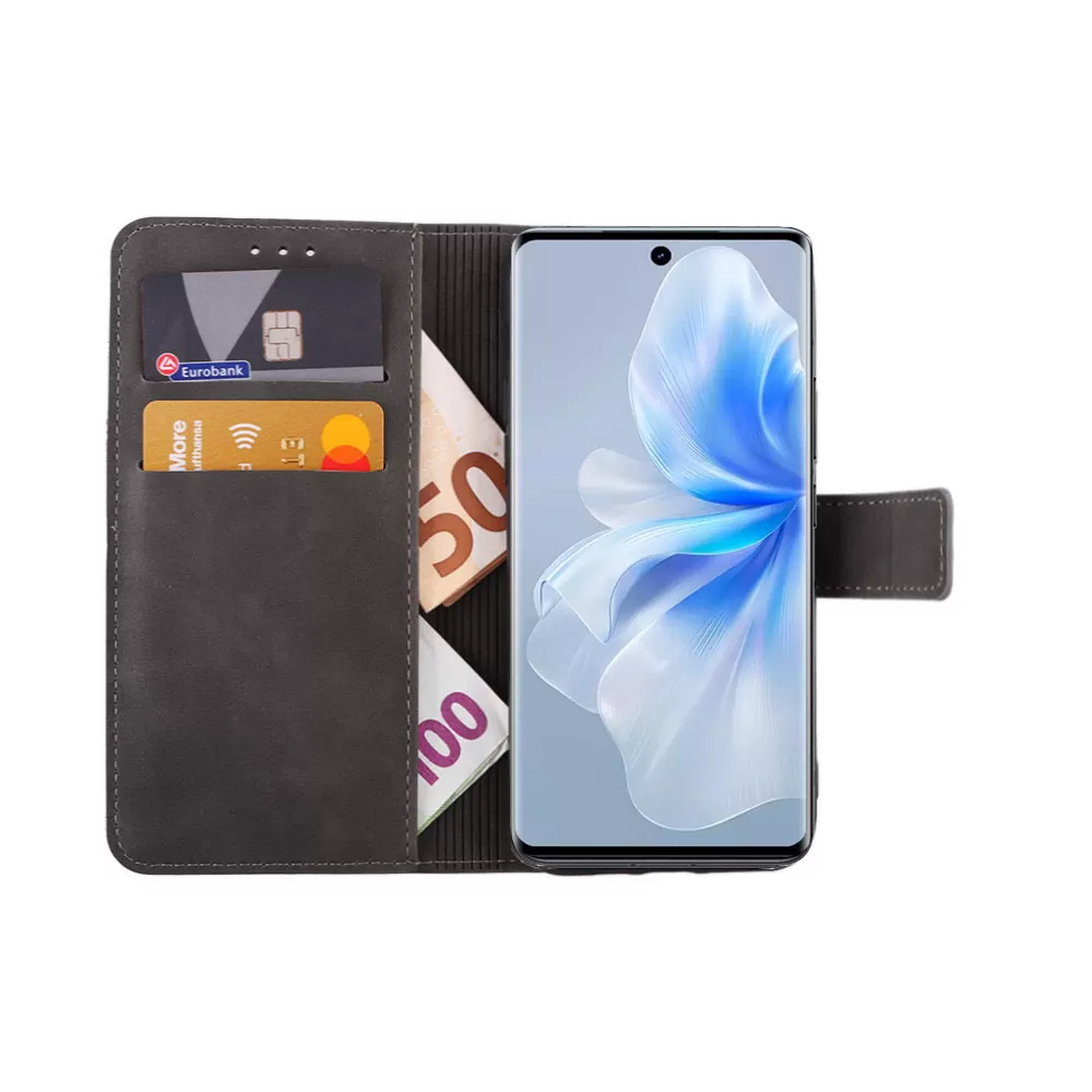 LIME ESSENTIAL ΘΗΚΗ VIVO V30 5G 6.78in  MAGNET BOOK STAND CLIP GREY - Image 5